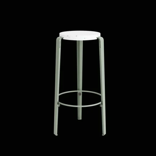 TipToe BIG LOU Skammel Genanvendt Plastik Hvid/Eucalyptus Grey