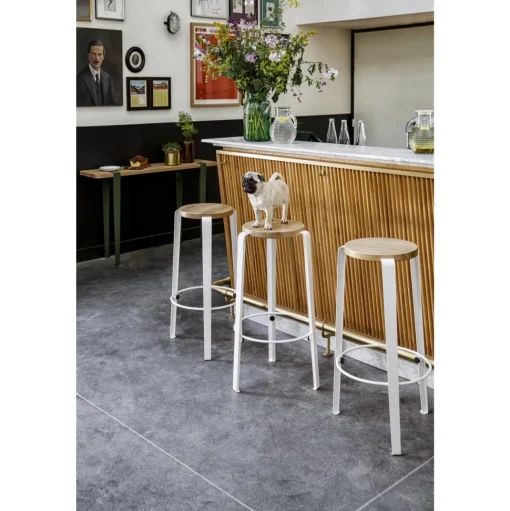 TipToe BIG LOU Skammel Genanvendt Plastik Hvid/Eucalyptus Grey