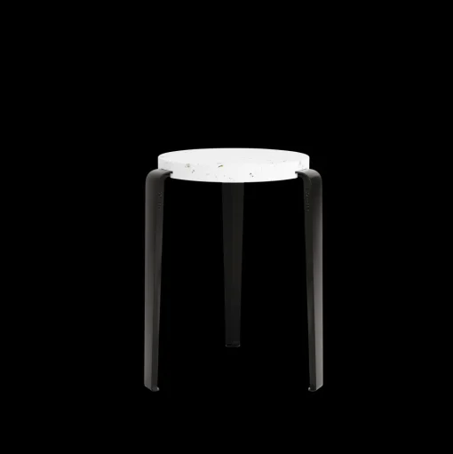TipToe LOU Skammel Genanvendt Plastik Hvid/Graphite Black