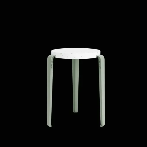 TipToe LOU Skammel Genanvendt Plastik Hvid/Eucalyptus Grey
