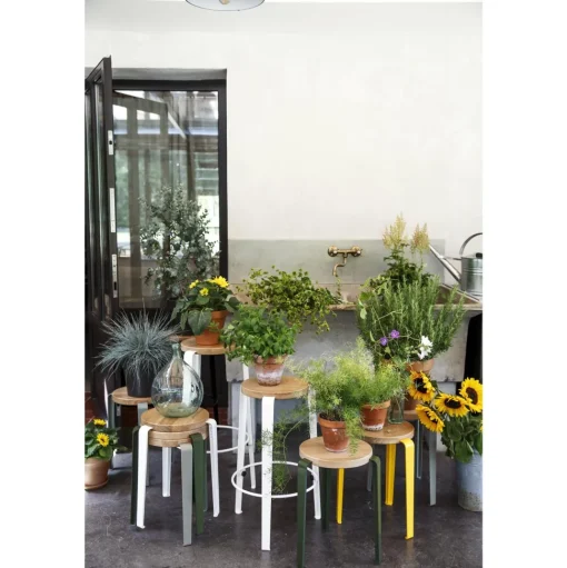 TipToe LOU Skammel Genanvendt Plastik Hvid/Eucalyptus Grey