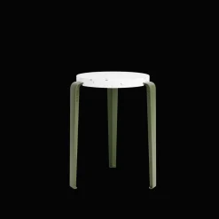 TipToe LOU Skammel Genanvendt Plastik Hvid/Rosemary Green