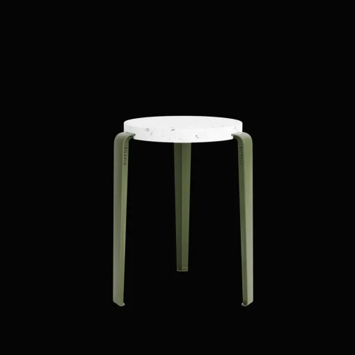 TipToe LOU Skammel Genanvendt Plastik Hvid/Rosemary Green