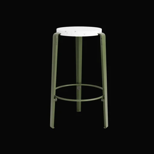 TipToe MI LOU Skammel Genanvendt Plastik Hvid/Rosemary Green