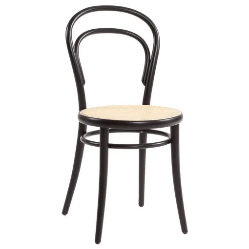 TON No 14 Spisebordsstol Rattan/Sort