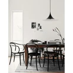 TON No 14 Spisebordsstol Rattan/Sort