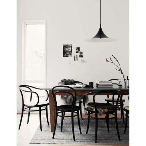 TON No 14 Spisebordsstol Rattan/Sort