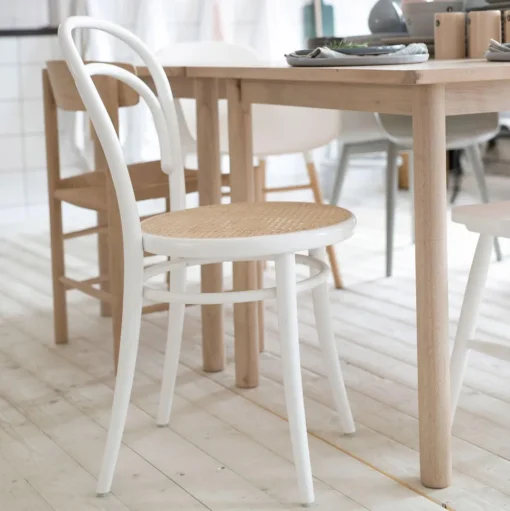 TON No 14 Spisebordsstol Rattan/Hvid