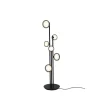 TOOY Nabila 552.66 Gulvlampe Mat Sort/Sort Krom med Røget Glas