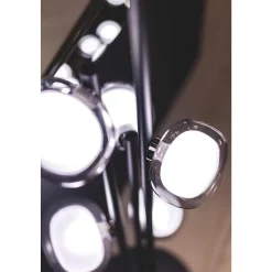 TOOY Nabila 552.66 Gulvlampe Mat Sort/Sort Krom med Røget Glas