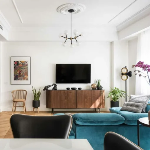 TOOY Nabila 552.19 Pendel Mat Sort/Sort Krom med Røget Glas
