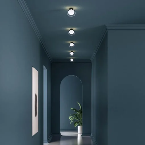 TOOY Nabila 552.41 Vág/Loftlampe Mat Sort/Børstet Messing med Klar Glas