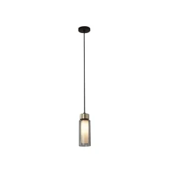 TOOY Osman 560.21 Pendel Mat Sort/Børstet Messing med Klar Glas