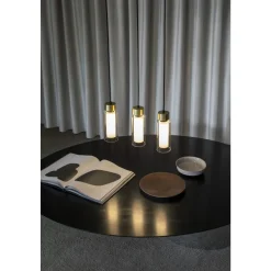 TOOY Osman 560.21 Pendel Mat Sort/Børstet Messing med Klar Glas