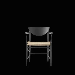&Tradition Drawn HM4 Spisebordsstol med Armlán Sort Eg