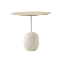 &Tradition Lato LN9 Sofabord Oval Lakeret Eg/Crema Diva Marmor