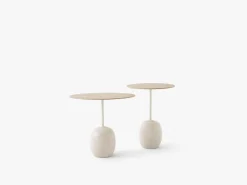 &Tradition Lato LN9 Sofabord Oval Lakeret Eg/Crema Diva Marmor