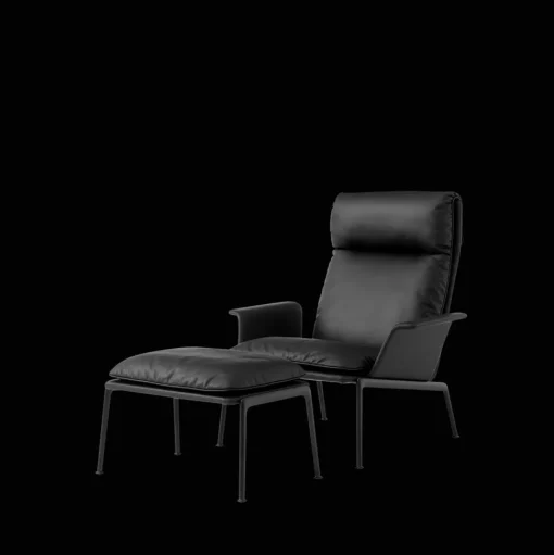 &Tradition Muno LN20 Fodskammel Varm Sort/Noble Leather Black