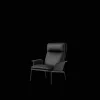 &Tradition Muno LN17 Lánestol Med Armlán & Høj Ryg Varm Sort/Noble Leather Black