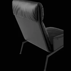 &Tradition Muno LN17 Lánestol Med Armlán & Høj Ryg Varm Sort/Noble Leather Black