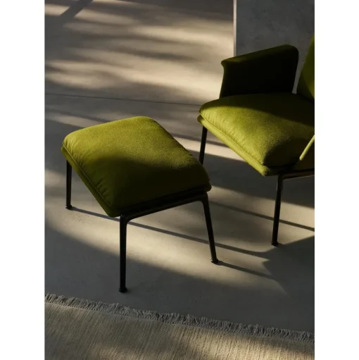 &Tradition Muno LN17 Lánestol Med Armlán & Høj Ryg Varm Sort/Noble Leather Black