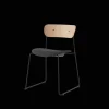 &Tradition Pavilion AV52 Spisebordsstol Polstret Sáde Sort/Re-wool