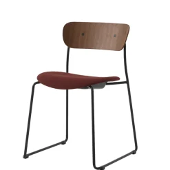 &Tradition Pavilion AV52 Spisebordsstol Polstret Sáde Sort/Fiord