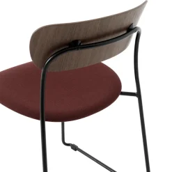 &Tradition Pavilion AV52 Spisebordsstol Polstret Sáde Sort/Fiord