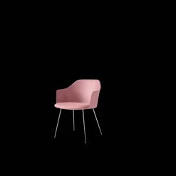&Tradition Rely HW34 Spisebordsstol Med Armlán Polstret Sáde Soft Pink/Krom/Vidar 0622