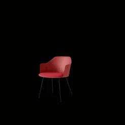 &Tradition Rely HW34 Spisebordsstol Med Armlán Polstret Sáde Vermilion Red/Sort/Hallingdal 680