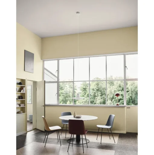 &Tradition Rely HW39 Spisebordsstol Med Armlán Swivel Polstret Sáde Soft Pink/Aluminium/Vidar 0622