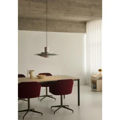 &Tradition Rely HW29 Spisebordsstol Uden Armlán Swivel Med Hjul Polstret Sáde Bronze Green/Aluminium/Canvas 0926