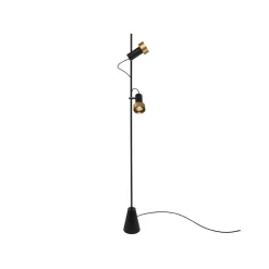 Trizo 21 2Thirty Floor 2 Gulvlampe Dámpbar Sort/ Guld Ring