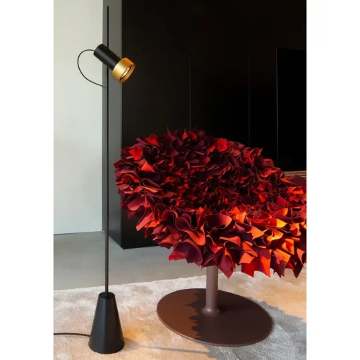Trizo 21 2Thirty Floor 2 Gulvlampe Dámpbar Sort/ Guld Ring