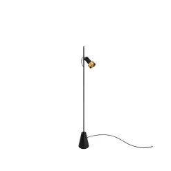 Trizo 21 2Thirty-Floor 1 Honeycomb Gulvlampe Sort/Guld Ring