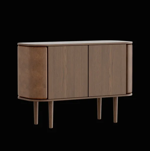 Umage Treasures Skab Mørk Egetrá/Brun Faux Láder