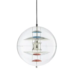Verpan Globe PendelØ40 Krom/Rød/Blå