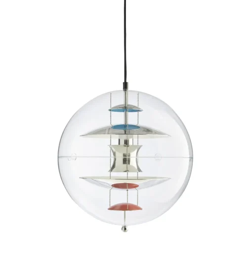 Verpan Globe PendelØ40 Krom/Rød/Blå