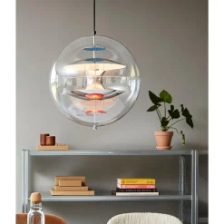 Verpan Globe PendelØ40 Krom/Rød/Blå