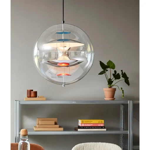 Verpan Globe PendelØ40 Krom/Rød/Blå