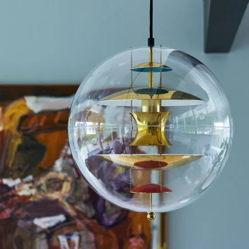 Verpan Globe PendelØ40 Messing/Rød/Blå