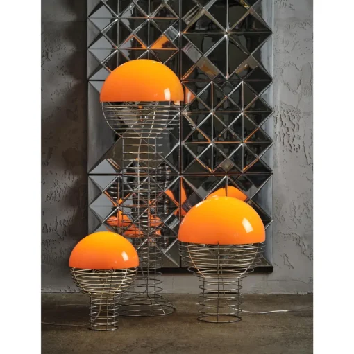 Verpan Wire Gulvlampe Krom/Orange