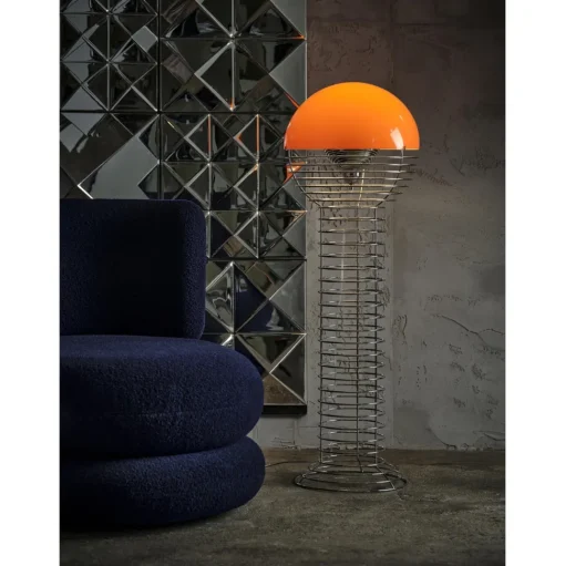 Verpan Wire Gulvlampe Krom/Orange