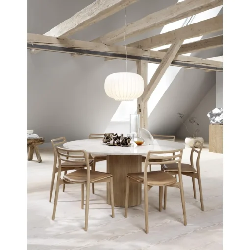 Vipp 494 Cabin Rundt BordØ130 Beige Marmor/Lys Eg