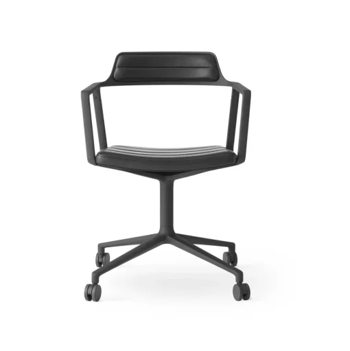 Vipp 452 Drejestol med Hjul Sort Láder