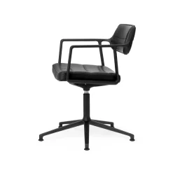 Vipp 453 Swivel+ Drejestol med Gulvglidere Sort/Sort Láder