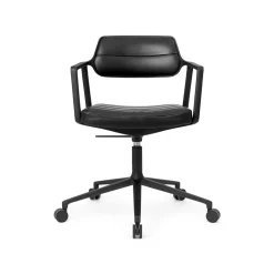 Vipp 453 Swivel+ Drejestol med Hjul Sort/Sort Láder