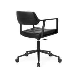Vipp 453 Swivel+ Drejestol med Hjul Sort/Sort Láder