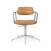 Vipp 453 Swivel+ Drejestol med Gulvglidere Aluminium/Kamel Láder