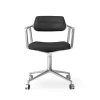 Vipp 453 Swivel Drejestol med Hjul Aluminium/Sort Láder